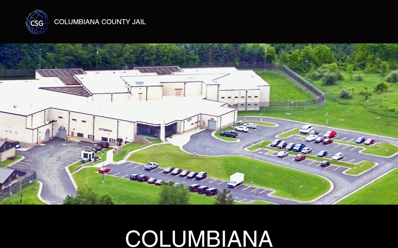 Official Columbiana County Jail website navigation without a visible release archive