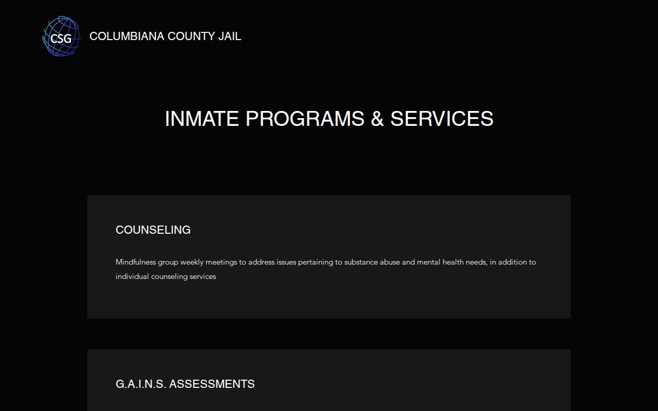 Columbiana County inmate release preparation programs G.A.I.N.S. and S.A.M.I.